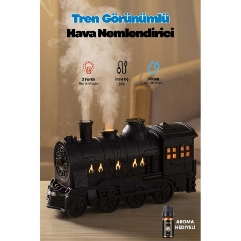 RetroTrain™ Nostaljik Tren Tasarımlı Ultrasonik Hava Nemlendirici & Difüzör