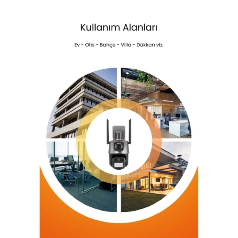 DualVision™ 3MP+3MP Çift Lensli Gece Renkli Görüşlü Akıllı WiFi Güvenlik Kamerası