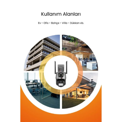 DualVision™ 3MP+3MP Çift Lensli Gece Renkli Görüşlü Akıllı WiFi Güvenlik Kamerası