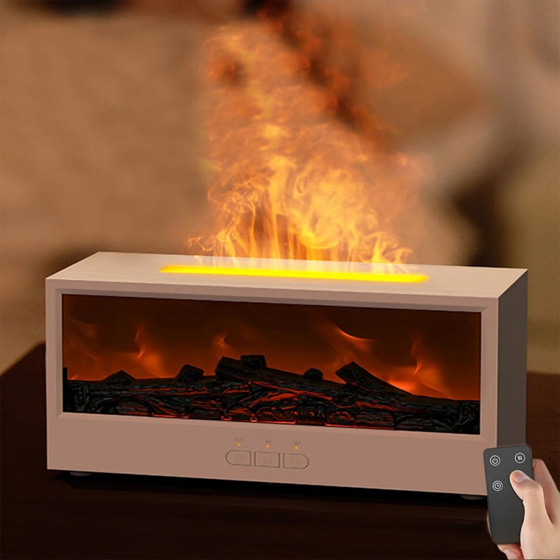 FlameVibe™ Şömine Görünümlü Alev Efektli Hava Nemlendirici & Aromaterapi Difüzörü