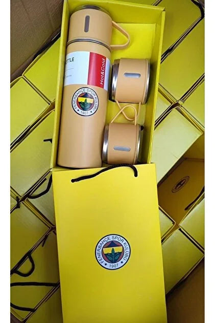 CampVibe™ Fenerbahçe 3'ü 1 Arada Paslanmaz Çelik Sızdırmaz Vakumlu Kamp Termosu