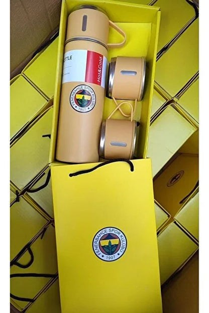 CampVibe™ Fenerbahçe 3'ü 1 Arada Paslanmaz Çelik Sızdırmaz Vakumlu Kamp Termosu
