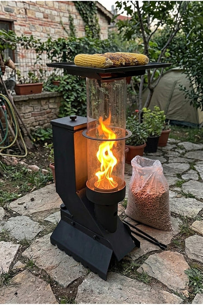 HAN ISI Premium™ - Pratik Mini Kamp ve Balkon Pelet Sobası