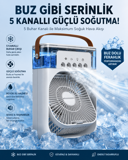 Buz ve Su Hazneli Mini Klima ve Hava Nemlendirici