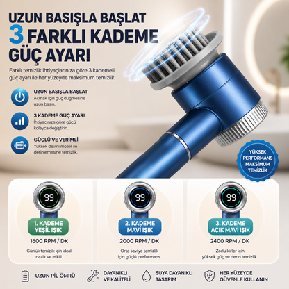 Kablosuz 5’i 1 Arada Şarjlı Elektrikli Temizlik Fırçası