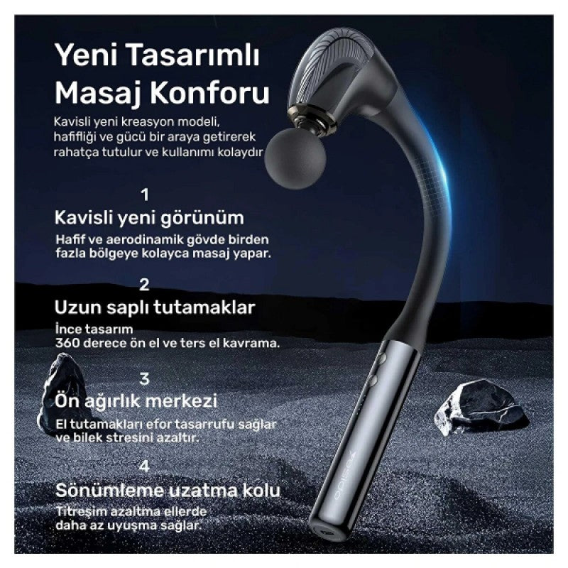TheragunErgo™ 4 Başlıklı Uzun Saplı Ergonomik Profesyonel Masaj Tabancası