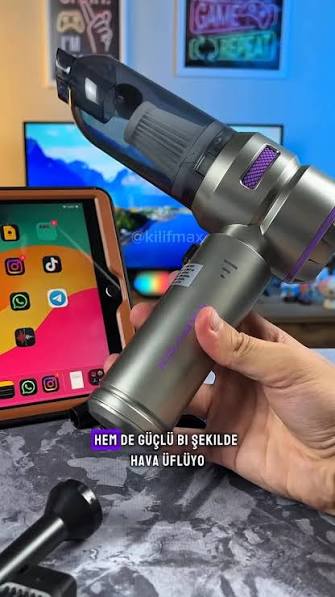 20.000PA Kablosuz Araç Süpürgesi | Üflemeli Çekmeli Mini Süper El Süpürgesi