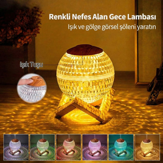 CrystalSphere™ 3D Kristal Küre Tasarımlı RGB Hava Nemlendirici & Difüzör